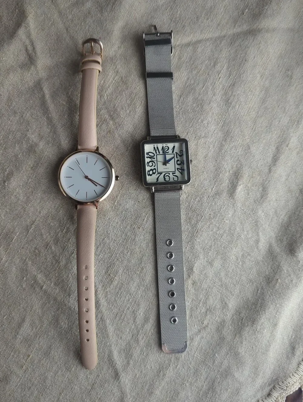Curated Watch Stack Set Y2K Statement Minimalist Blush Watch | Layered Bracelets